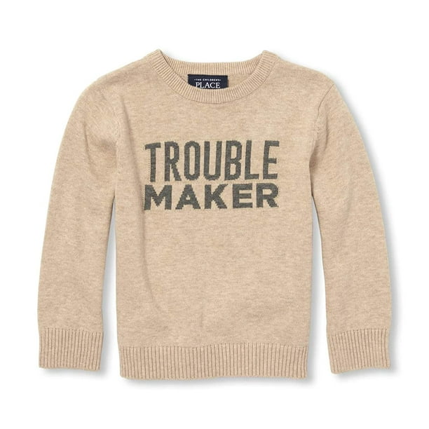3T The Childrens Place Baby Boys Graphic Sweaters Heather//T Straw